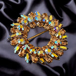 Sherman Rhinestone Brooch Signed Costume Jewelry