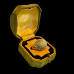 Sterling SIlver, Jade & 14K Gold Ring Size 9 1/4