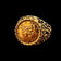9K Yellow Gold 1853 Tallar Signet Coin Ring T&S Makers Mark