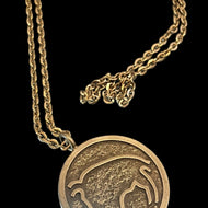 Jorgen Jensen Modernist Bull Taurus Danish Pewter MCM Necklace