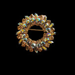 Sherman Rhinestone Brooch Signed Costume Jewelry