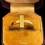 14K Yellow Gold Cross / T Ring Italy AR Golden Clef Ring Size 6 1/4