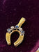 Vintage 9K Gold Sapphire & Diamond Horseshoe Charm