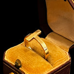 14K Yellow Gold Cross / T Ring Italy AR Golden Clef Ring Size 6 1/4