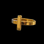 14K Yellow Gold Cross / T Ring Italy AR Golden Clef Ring Size 6 1/4