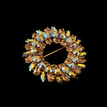 Sherman Rhinestone Brooch Signed Costume Jewelry