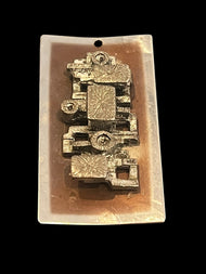 Canadian Modernist Jean-Luc Morin Pewter Pendant Architectural Brutalist Geometric Theme