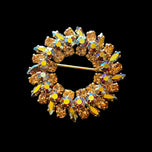 Sherman Rhinestone Brooch Signed Costume Jewelry