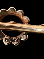 Antique Victorian 19th Century 10K Gold and Seed Pearl Hinged Bracelet