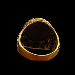 9K Yellow Gold 1853 Tallar Signet Coin Ring T&S Makers Mark