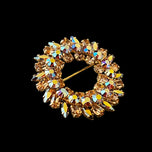 Sherman Rhinestone Brooch Signed Costume Jewelry