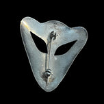Modernist Abstract Face Sterling Silver Mask Brooch