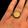 9K Yellow Gold 1853 Tallar Signet Coin Ring T&S Makers Mark