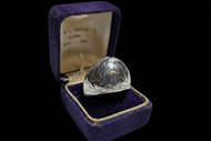 Sterling Silver Etched Dome / Bubble Ring Size 7 1/4