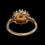 14K Yellow Gold and Garnet Cluster Ring 8 1/2