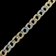 10K White and Yellow Gold Diamond Etched Chain Link Bracelet