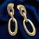 14K Yellow Gold Oval Chain Link Drop Pierced Earrings