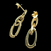 14K Yellow Gold Oval Chain Link Drop Pierced Earrings