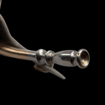 Antique 15K & Platinum Hunting Theme Articulated Fox Horn Brooch England