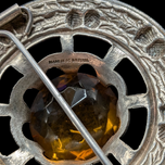 Sterling Silver Large Repousse Thistle Scottish Celtic Brooch / Sash Pin