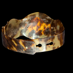 Antique Victorian 19th Century Genuine Tortoise Shell Piqué Technique High Karat Gold Bracelet
