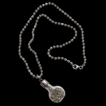 Sterling Silver Glass Flask With Silver Flakes