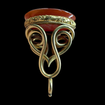 Antique Extra Large Gold Filled Carnelian Crest Seal Fob Coat of Arms Intaglio