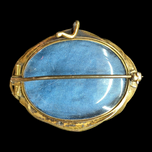 Antique 15K High Karat Gold Victorian Mourning Brooch with Garnet and Natural Zircon Snake Motif