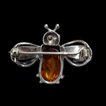 Sterling Silver & Amber Bee Brooch