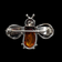 Sterling Silver & Amber Bee Brooch