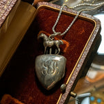 Antique Victorian Sterling Silver Horse Locket 1899 Chester England