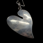 Sterling Silver Large Abstract Heart Necklace