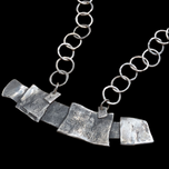Sterling Silver Roy Leadbeater Canadian Sculptural Artist Link Statement Necklace