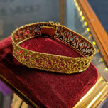 10K Yellow Gold Filigree / Open Work Articulated Panel Bracelet