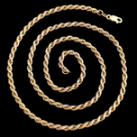 Vintage 9K 9CT .375 Gold Rope Chain Necklace 20"