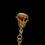 Gold Filled T Bar Albert Chain With Dog Clip & Vermeil Wax Seal Carnelian Warrior Intaglio Fob