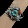 Sterling Silver, Turquoise & Coral Cuff Bracelet By Navajo Artist James McCabe