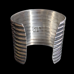 Sterling Silver Large Wide Coil Ribbed Cuff Taxco Mexico Bracelet