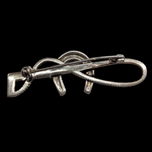 Sterling Silver Horse Rider Crop Brooch Horseshoe Equestrian