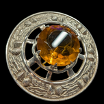 Sterling Silver Large Repousse Thistle Scottish Celtic Brooch / Sash Pin