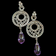 Designer Candy Ice Silver & 14K Topaz, Diamond & Amethyst Drop Dangle Earrings