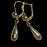 14K Yellow Gold Unoaerre Italian Drop Earrings Lever Back