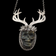 Sterling Silver Labradorite Skull With Antler Necklace