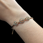 Antique Victorian 19th Century 10K Gold and Seed Pearl Hinged Bracelet