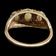9CT Gold Antique Scrollwork Opal and Ruby Ring 9K
