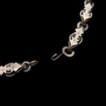 Antique Victorian Gold Filled Watch Chain Link Necklace Floral Motif