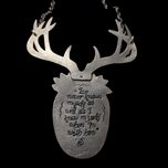 Sterling Silver Labradorite Skull With Antler Necklace