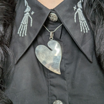 Sterling Silver Large Abstract Heart Necklace