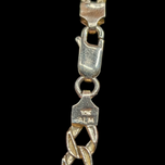 10K White and Yellow Gold Diamond Etched Chain Link Bracelet