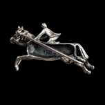 Sterling Silver Jumping Horse Equestrian Rider Brooch